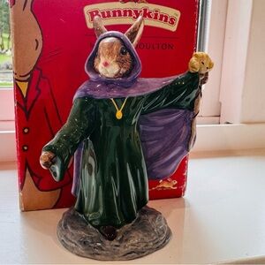 Royal Doulton Bunnykins Wizard Figurine in Green and Purple